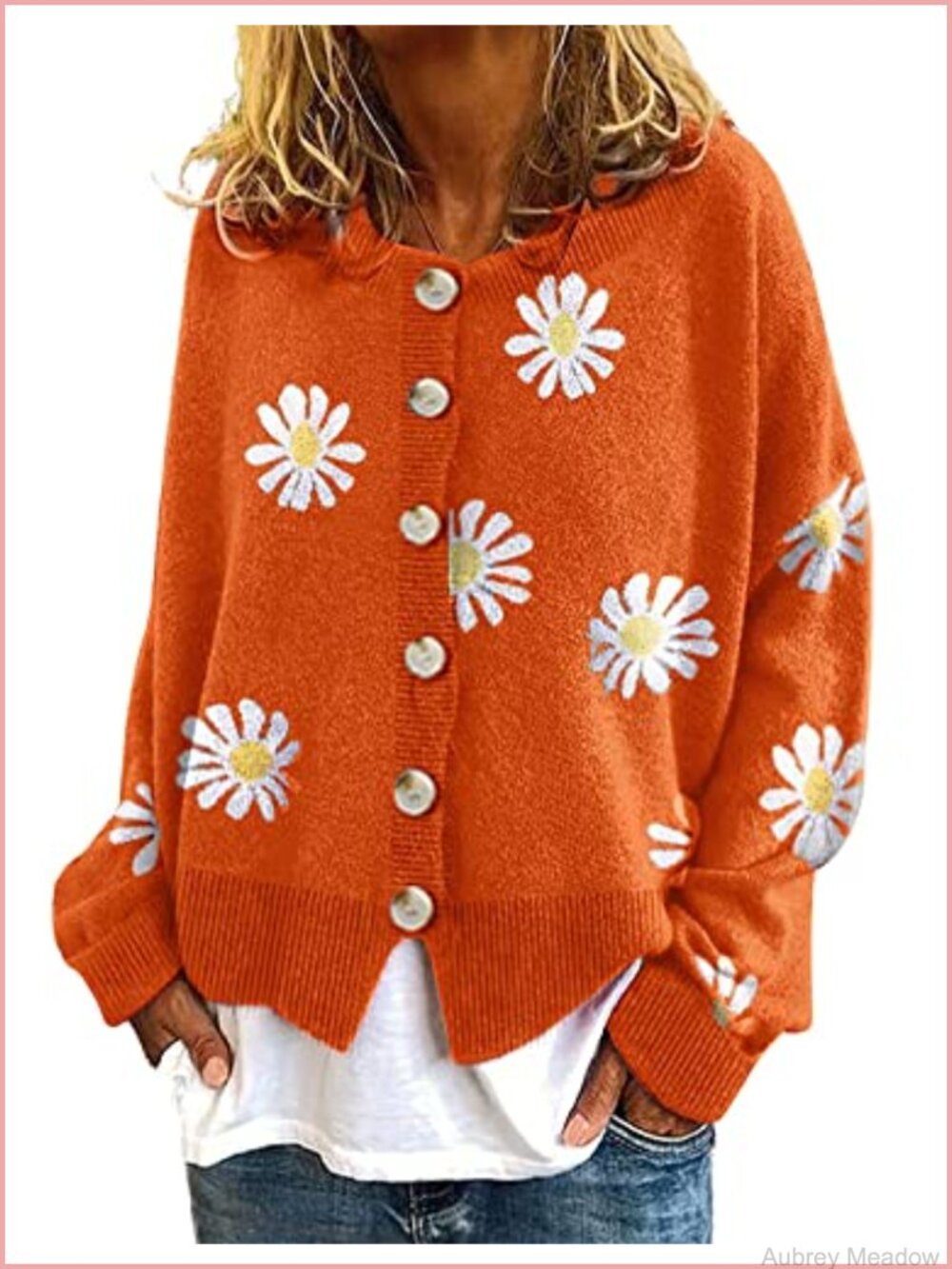 Ribbed Knit Button Down Cardigan Crop Jacquard Sweater Coat